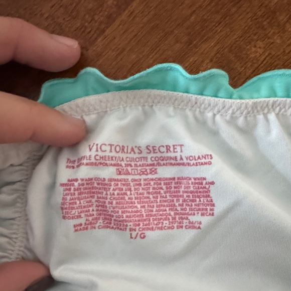 Victorias Secret Turquoise/ Sea Foam Ruffle Cheeky Bikini Bottom - Picture 4 of 4